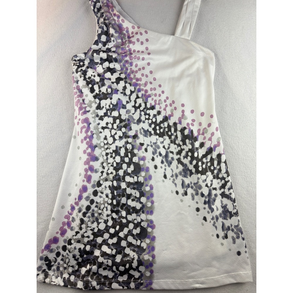 Tai One Shoulder Dress Womens Size S White Purple Abstract Sleeveless Mini - Picture 2 of 11